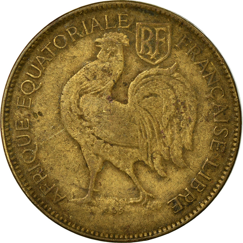 Monnaie, Afrique-Équatoriale française, Franc, 1942, Pretoria, TB, Laiton