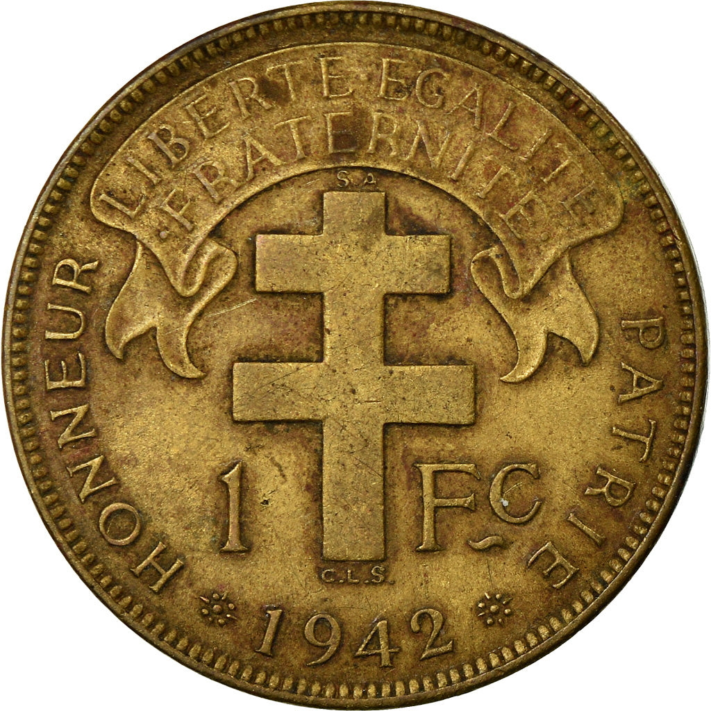 Münze, Französisch-Äquatorialafrika, Franc, 1942, Pretoria, S, Messing, KM:2