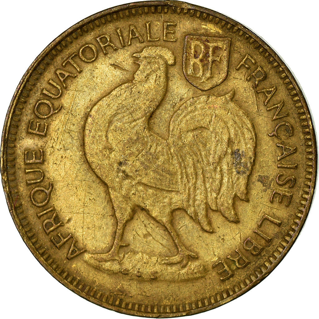 Moneta, Francuska Afryka Równikowa, 50 Centimes, 1942, Pretoria, VF(20-25)