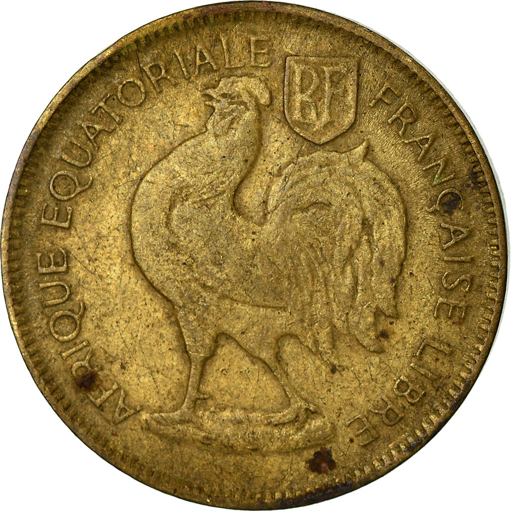 Moneta, Francuska Afryka Równikowa, 50 Centimes, 1942, Pretoria, VF(20-25)