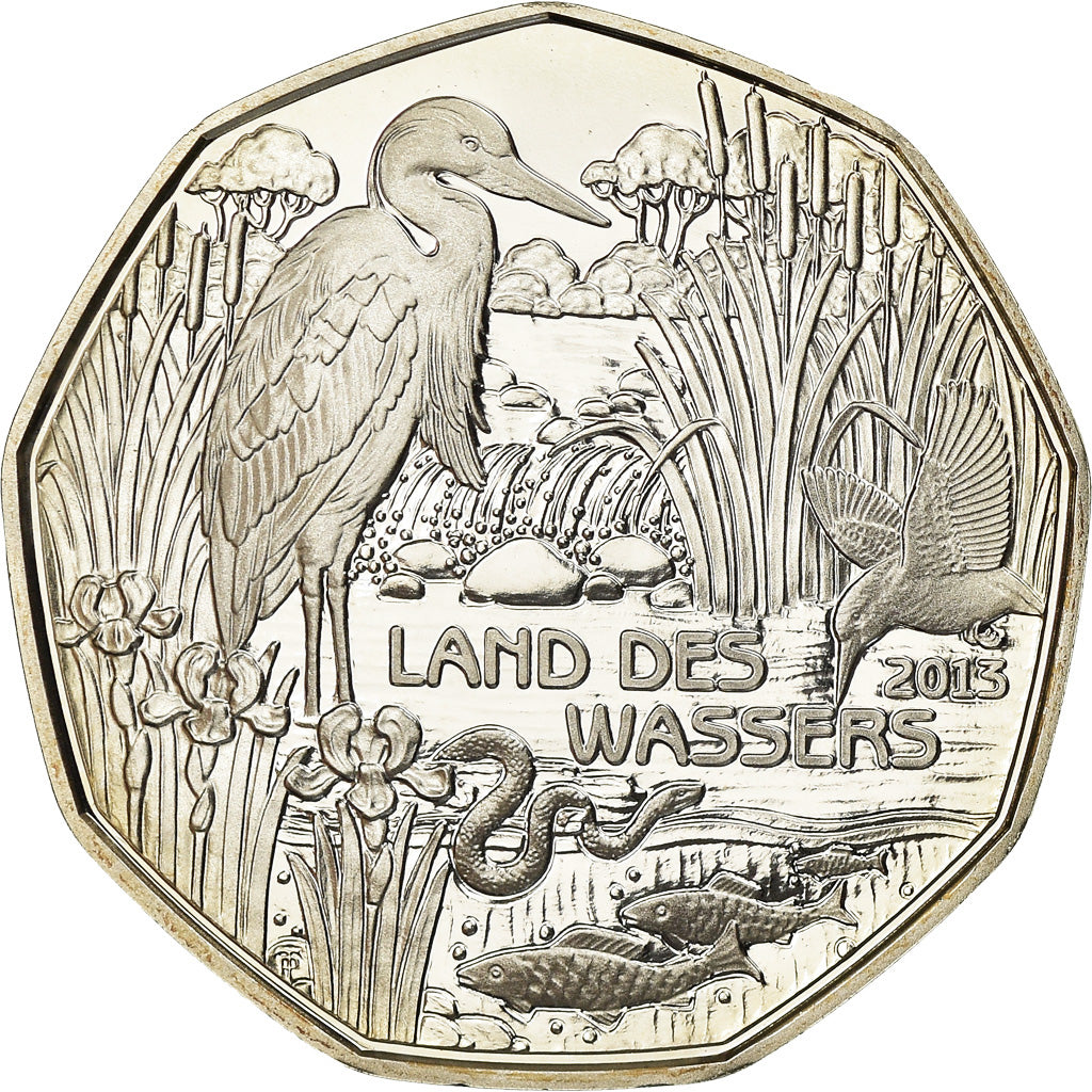 Austria, 5 Euro, Pays de l'Eau, 2013, MS(65-70), Srebro, KM:3222