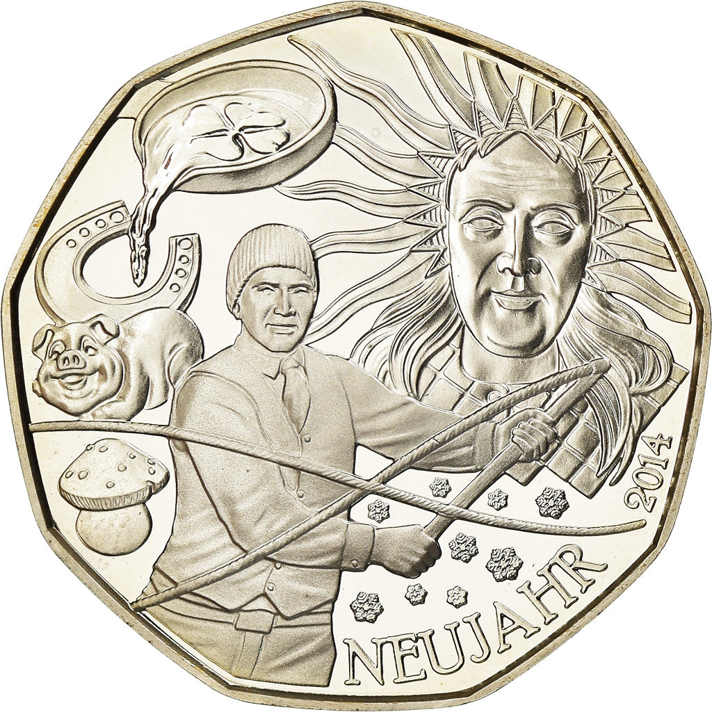 Österreich, 5 Euro, Neujahr, 2014, UNZ, Silber