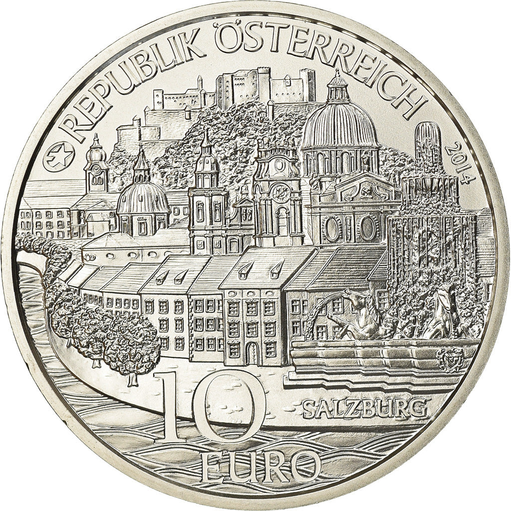 Autriche, 10 Euro, Salzburg, 2014, SPL, Argent, KM:3232