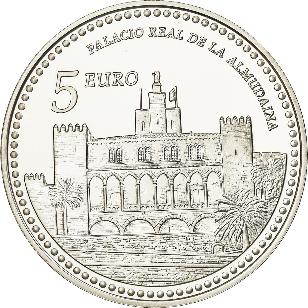 Spain, 5 Euro, Palacio Almudaina, 2013, MS(63), Silver