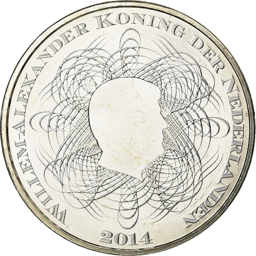 Niederlande, 5 Euro, 2014, UNZ, Silber, KM:354