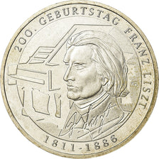 Duitsland, 10 Euro, Musique, Franz Liszt, 2011, PR, Zilver, KM:295
