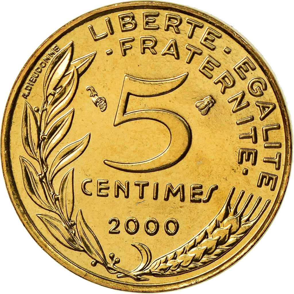 Coin, France, Marianne, 5 Centimes, 2000, Paris, MS(63), Aluminum-Bronze