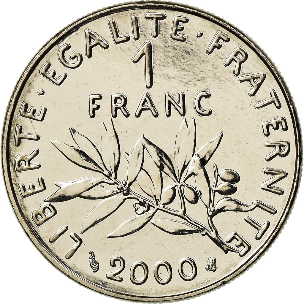 Coin, France, Semeuse, Franc, 2000, Paris, MS(63), Nickel, KM:925.2, Gadoury:474