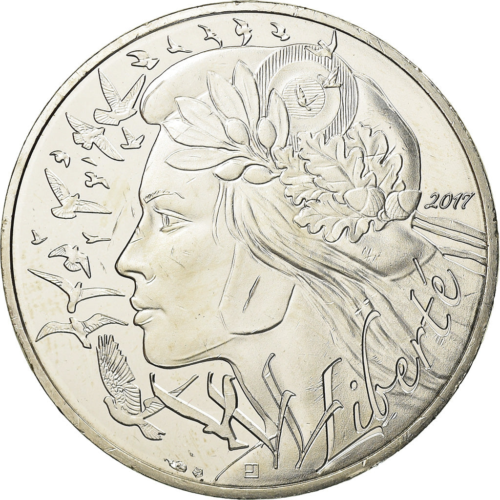 França, 20 Euro, Marianne, 2017, MS(60-62), Prata