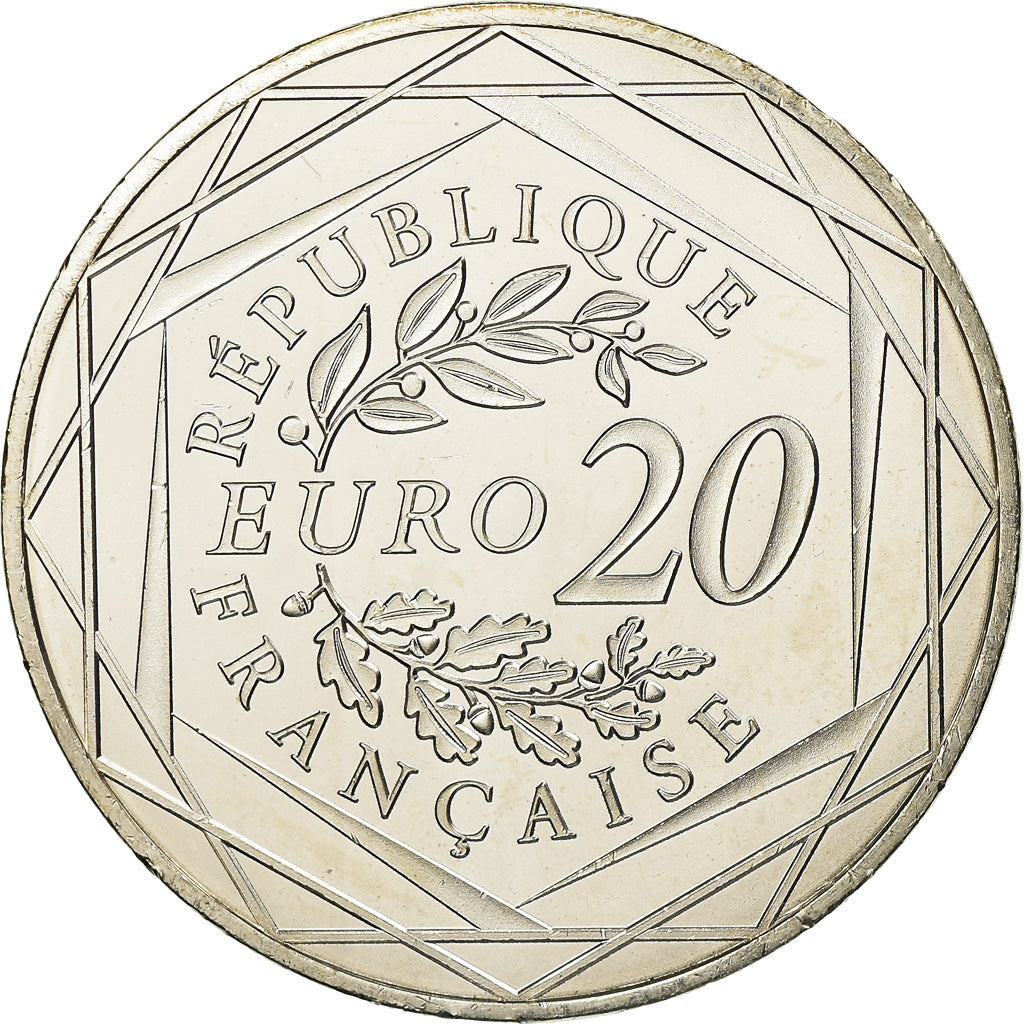 França, 20 Euro, Marianne, 2017, MS(60-62), Prata