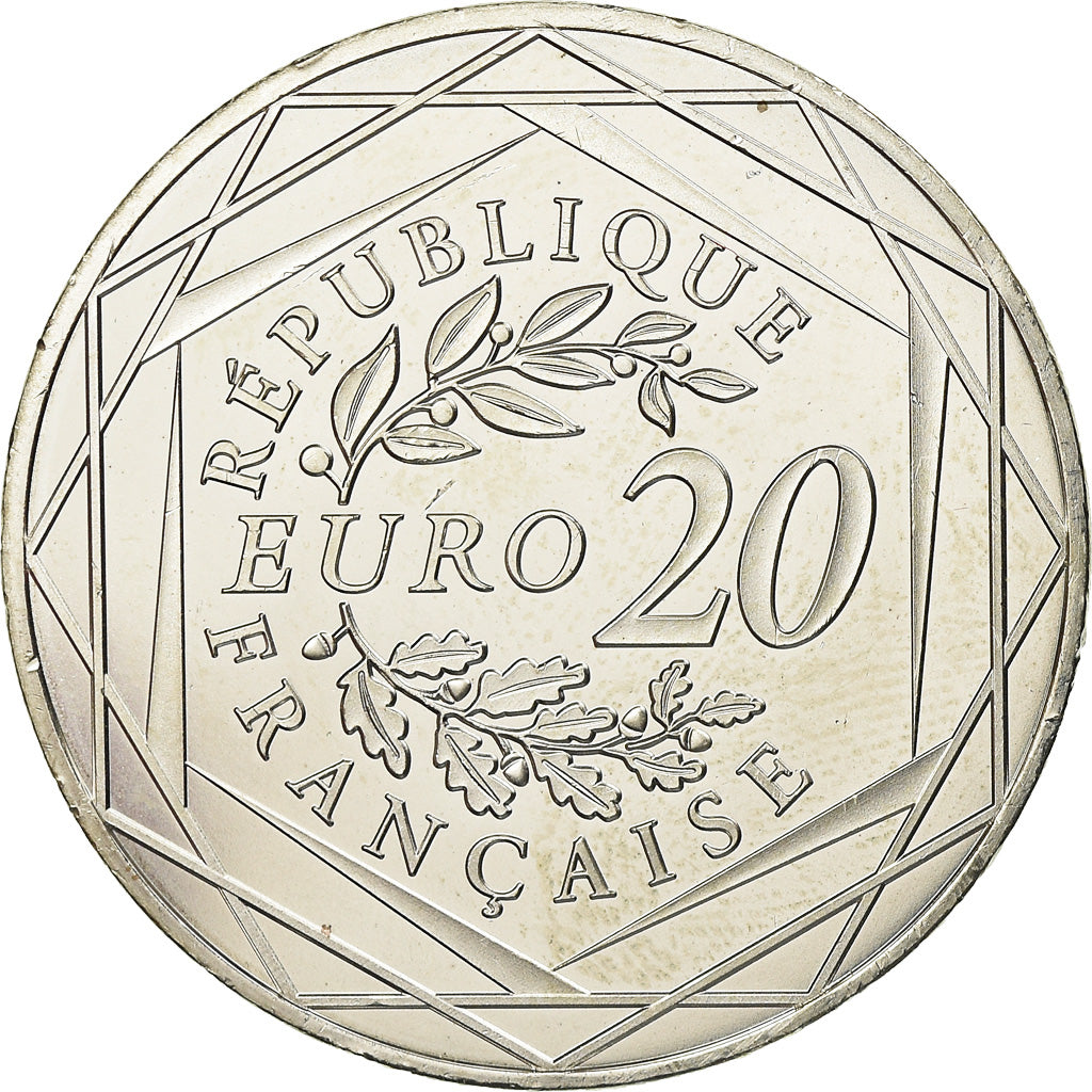 Francja, 20 Euro, Marianne, 2019, MS(63), Srebro