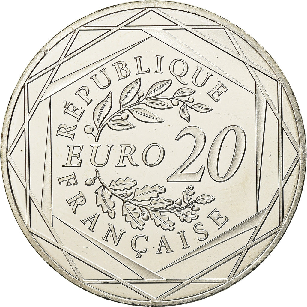 França, 20 Euro, Marianne, 2019, MS(63), Prata