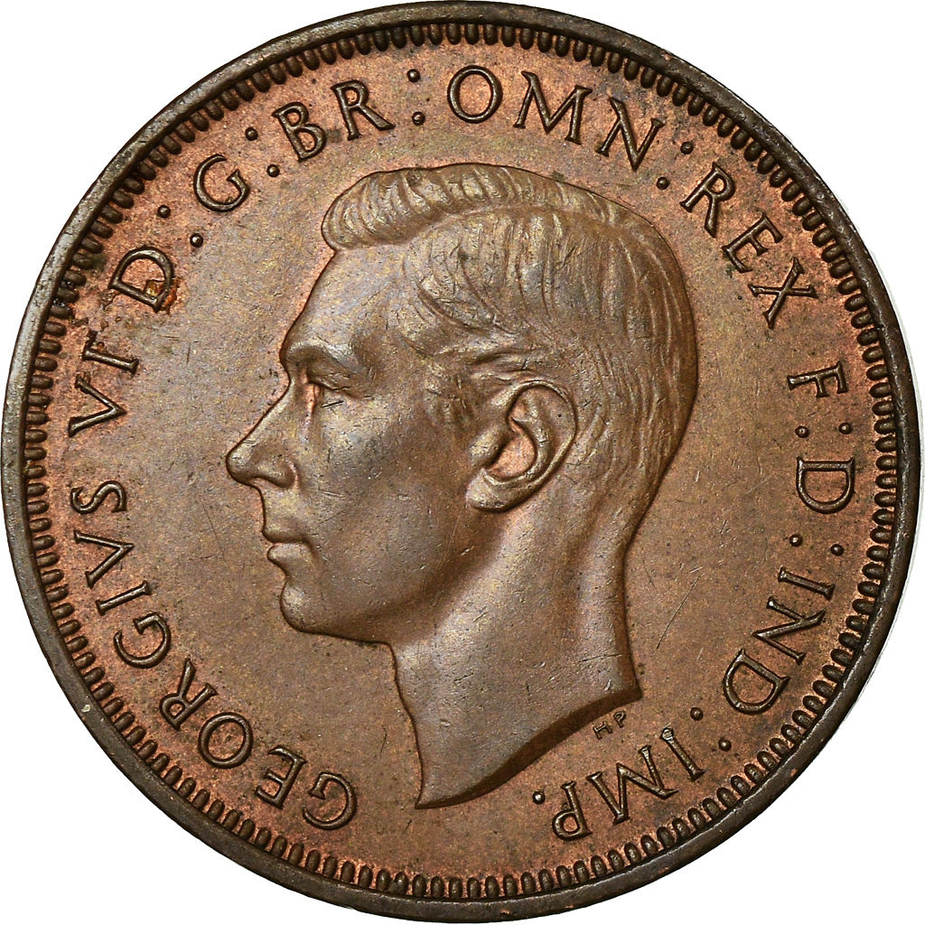 Coin, Great Britain, George VI, 1/2 Penny, 1947, AU(50-53), Bronze, KM:844