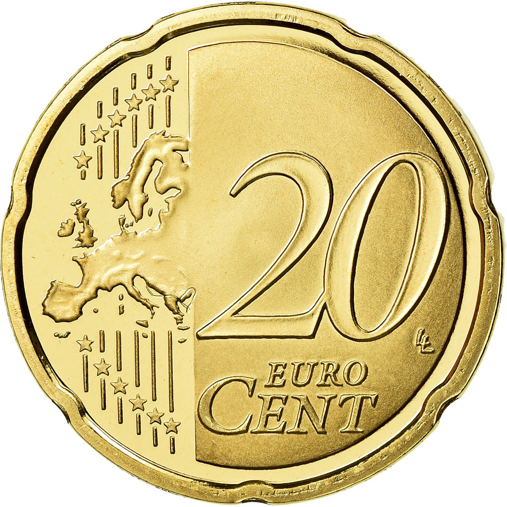 France, 20 Euro Cent, 2007, Proof / BE, MS(65-70), Brass, KM:1411