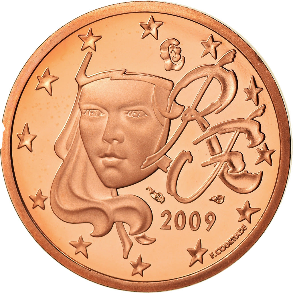 France, 5 Euro Cent, 2009, Proof / BE, FDC, Copper Plated Steel, KM:1284