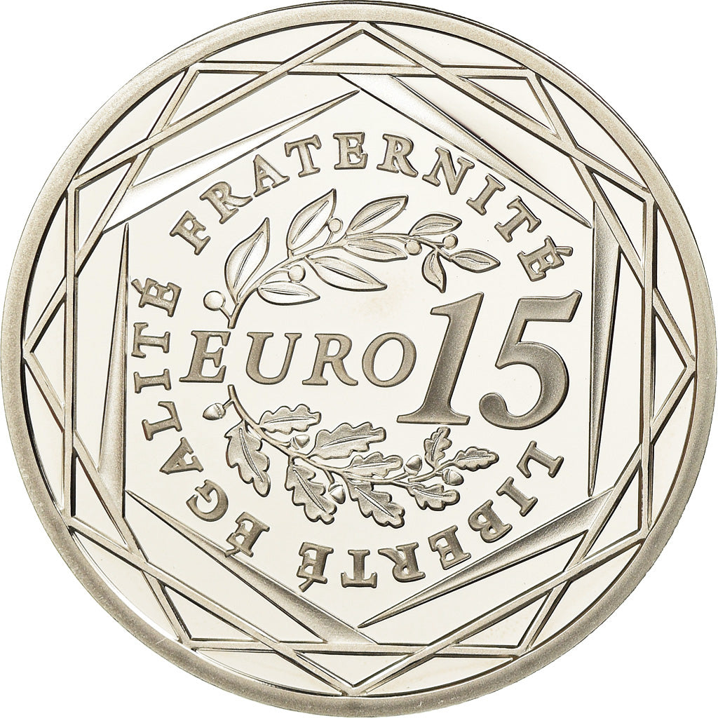 France, Semeuse, 15 Euro, 2009, Proof / BE, MS(65-70), Silver, KM:1535