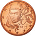France, 2 Euro Cent, 2012, Proof / BE, MS(65-70), Copper Plated Steel, KM:1283