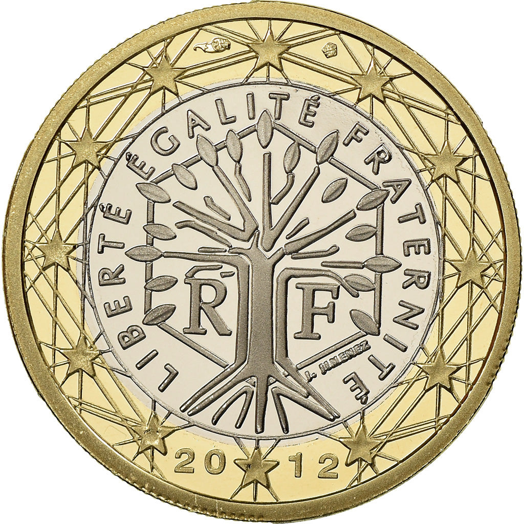 France, Euro, 2012, Proof / BE, MS(65-70), Bi-Metallic, KM:1413