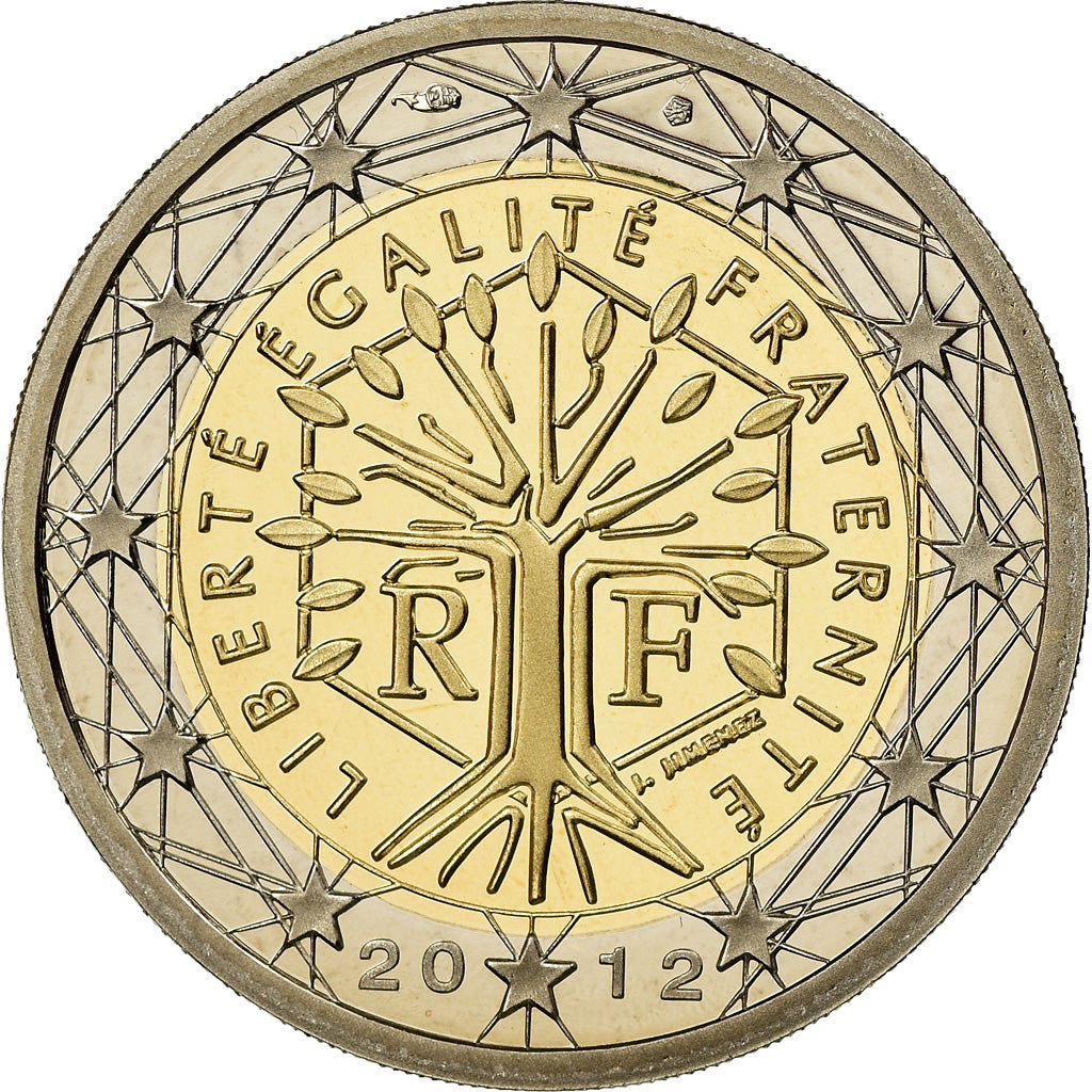 France, 2 Euro, 2012, Proof / BE, MS(65-70), Bi-Metallic, KM:1414