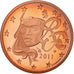 France, 2 Euro Cent, 2011, Proof / BE, MS(65-70), Copper Plated Steel, KM:1283