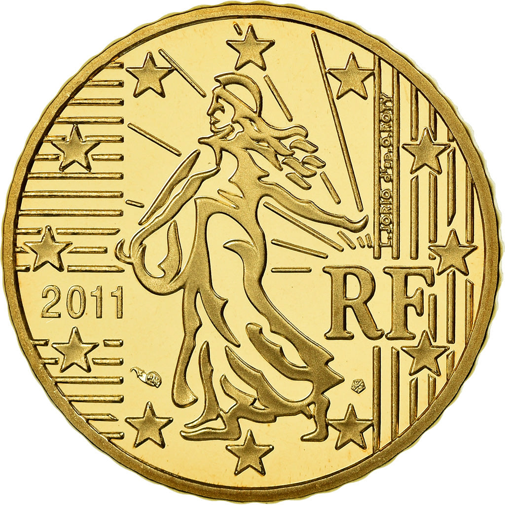 France, 50 Euro Cent, 2011, Proof / BE, MS(65-70), Brass, KM:1412