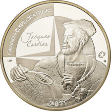 France, 10 Euro, Great Explorers - Jacques Cartier, 2011, Proof / BE, MS(65-70)