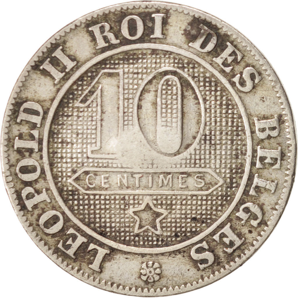Belgium, Leopold II, 10 Centimes, 1894, Copper-nickel, KM:42