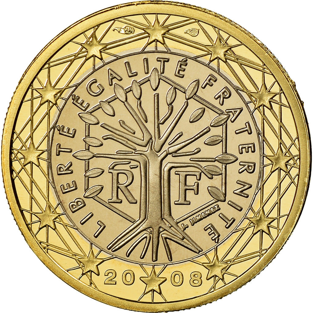 France, Euro, 2008, Proof / BE, MS(65-70), Bi-Metallic, KM:1413