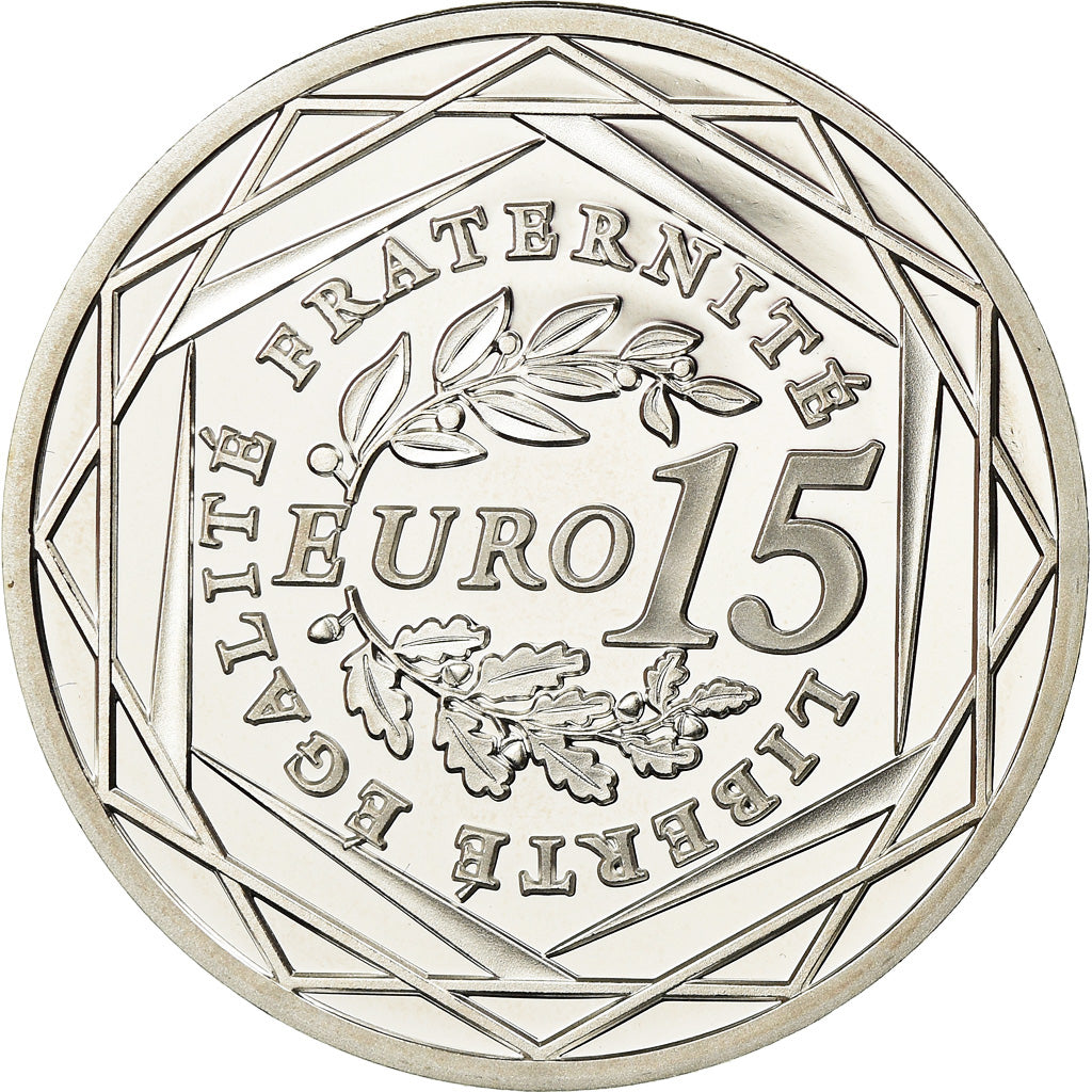 France, 15 Euro, Semeuse, 2008, Proof / BE, MS(65-70), Silver, KM:1535