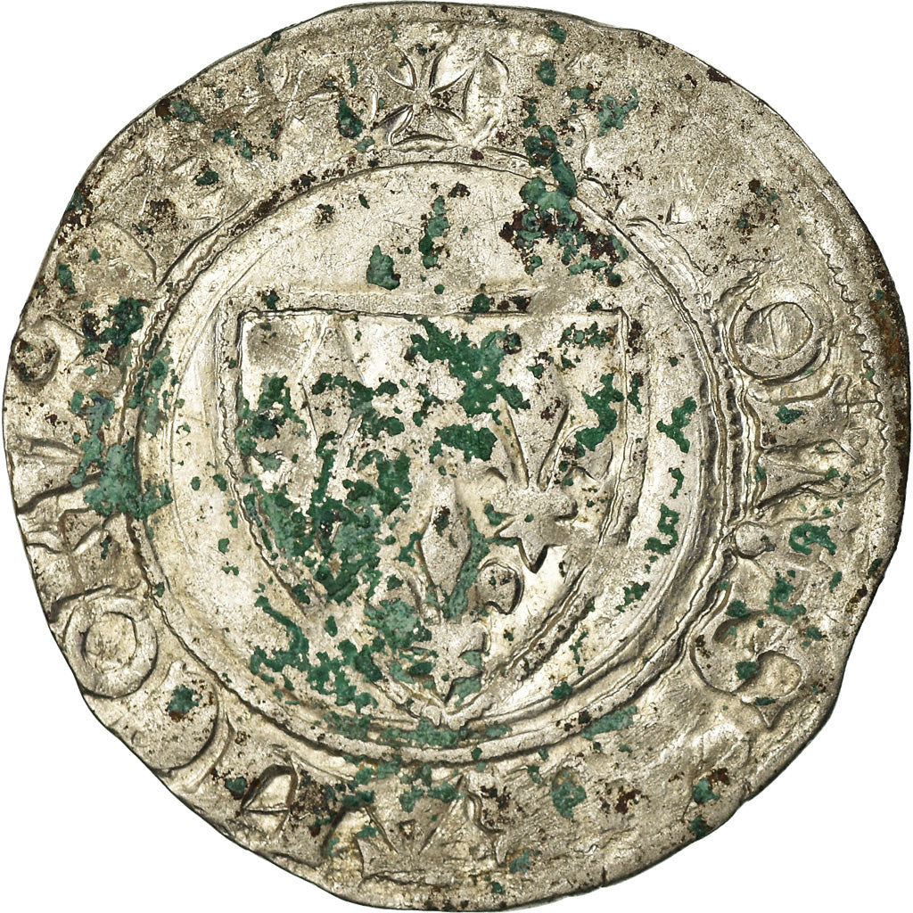 Coin, France, Charles VI, Blanc Guénar, Tours, VF(20-25), Billon, Duplessy:377A