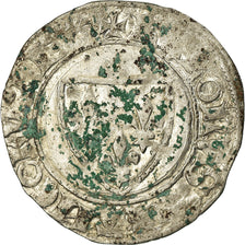 Coin, France, Charles VI, Blanc Guénar, Tours, VF(20-25), Billon, Duplessy:377A