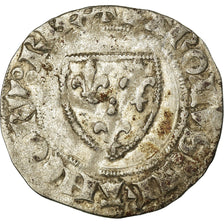 Coin, France, Charles VI, Blanc Guénar, Tours, VF(20-25), Billon, Duplessy:377A