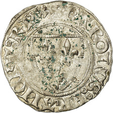 Coin, France, Charles VI, Blanc Guénar, Tours, VF(20-25), Billon, Duplessy:377A