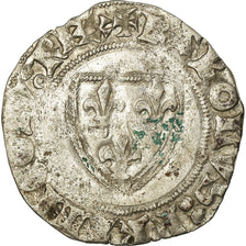 Coin, France, Charles VI, Blanc Guénar, Tours, VF(20-25), Billon, Duplessy:377A