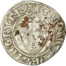 Moneda, Francia, Charles VI, Blanc Guénar, Angers, BC+, Vellón, Duplessy:377A
