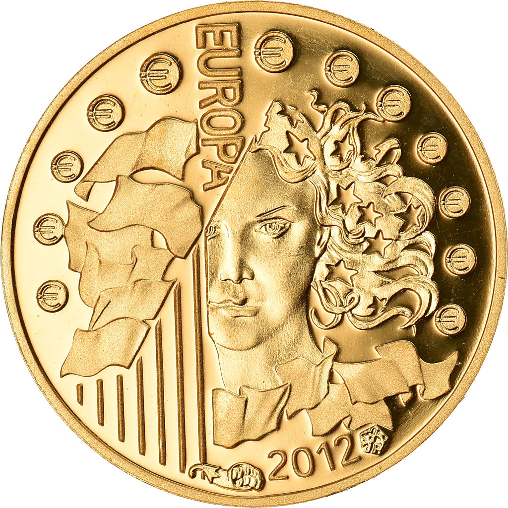 France, 5 Euro, 20 ans de l'Eurocorps, 2012, Paris, MS(65-70), Gold, KM:1851