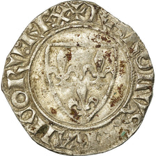 Monnaie, France, Charles VI, Blanc Guénar, Angers, TB+, Billon, Duplessy:377A
