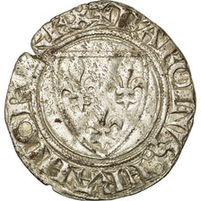 Coin, France, Charles VI, Blanc Guénar, Angers, VF(30-35), Billon