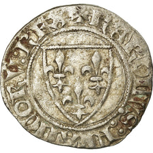 Monnaie, France, Charles VI, Blanc Guénar, Angers, TB+, Billon, Duplessy:377A