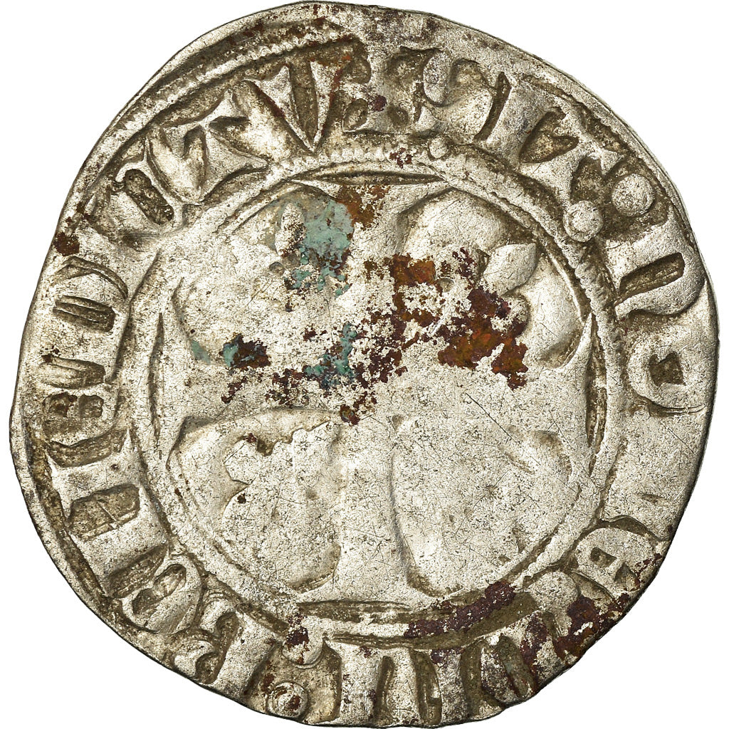 Coin, France, Charles VI, Blanc, Cremieu, VF(20-25), Billon, Duplessy:377A