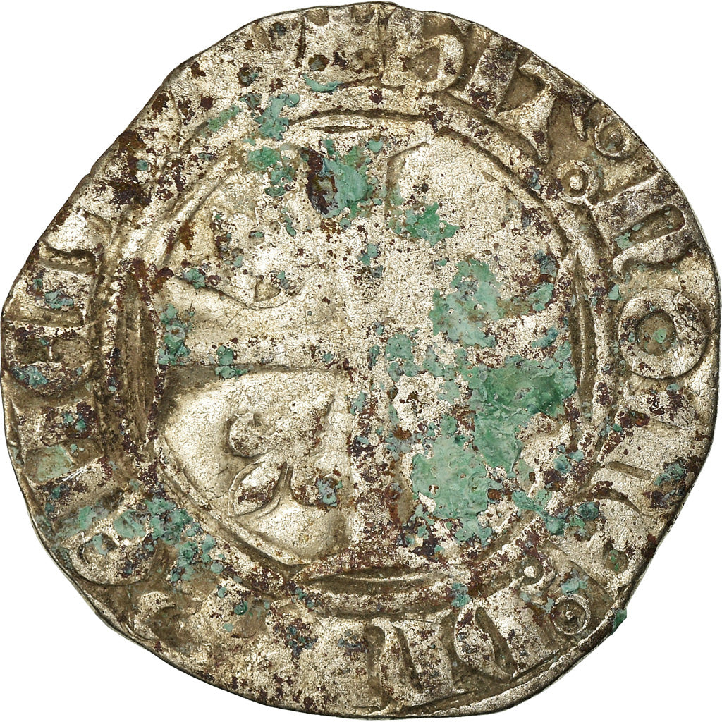 Coin, France, Charles VI, Blanc, Cremieu, VF(20-25), Billon, Duplessy:377A