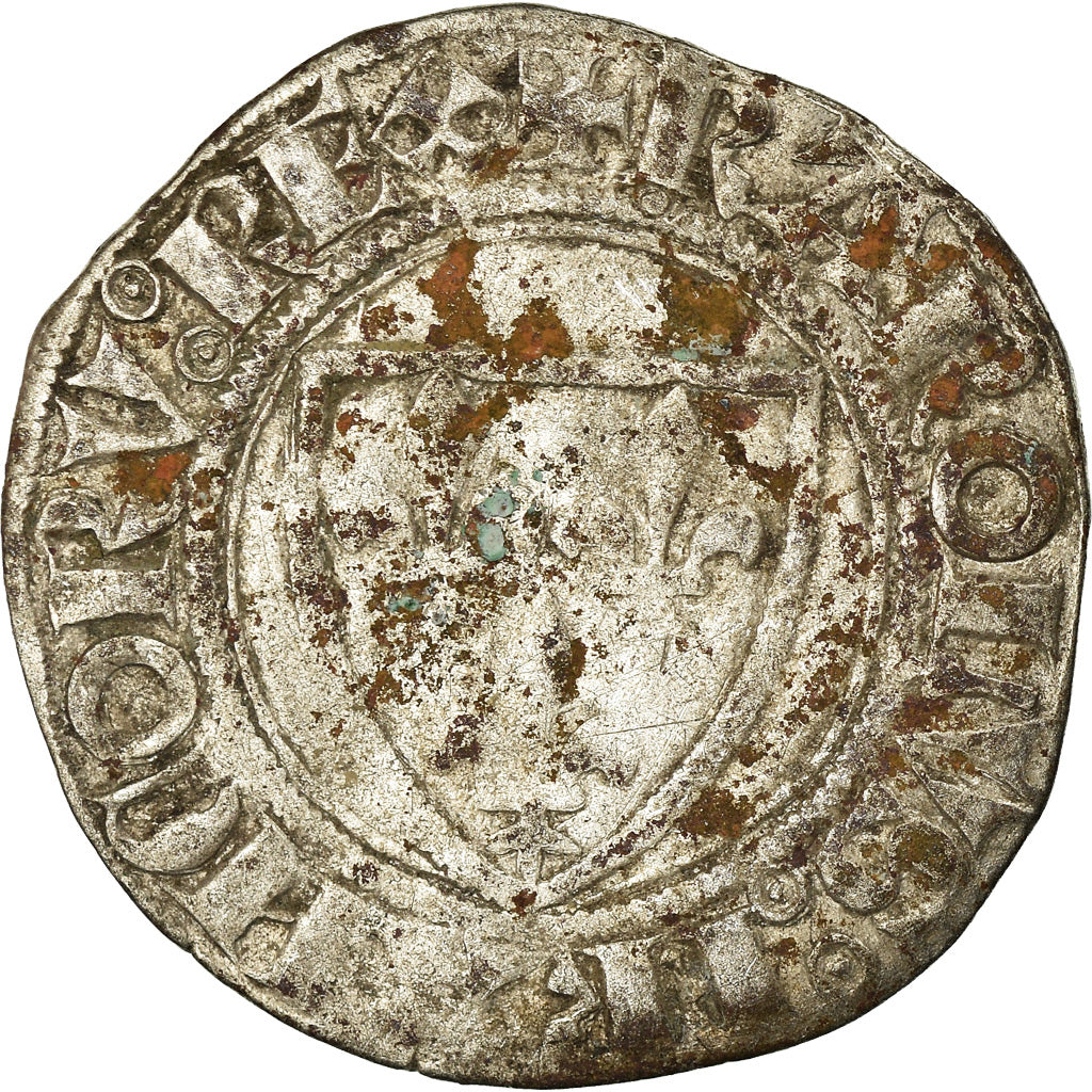 Coin, France, Charles VI, Blanc, Cremieu, VF(20-25), Billon, Duplessy:377A