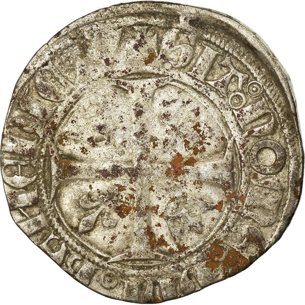 Coin, France, Charles VI, Blanc, Cremieu, VF(20-25), Billon, Duplessy:377A