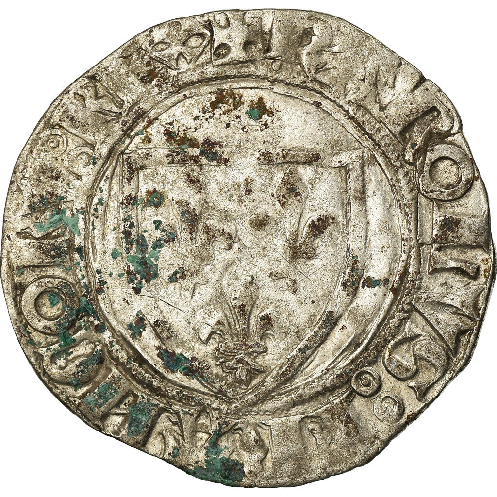 Coin, France, Charles VI, Blanc, Cremieu, VF(20-25), Billon, Duplessy:377A
