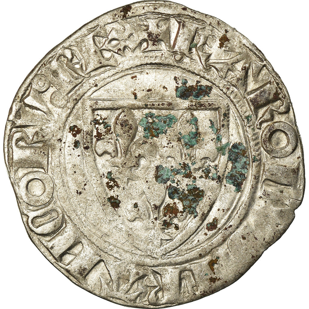 Coin, France, Charles VI, Blanc, Cremieu, VF(20-25), Billon, Duplessy:377A