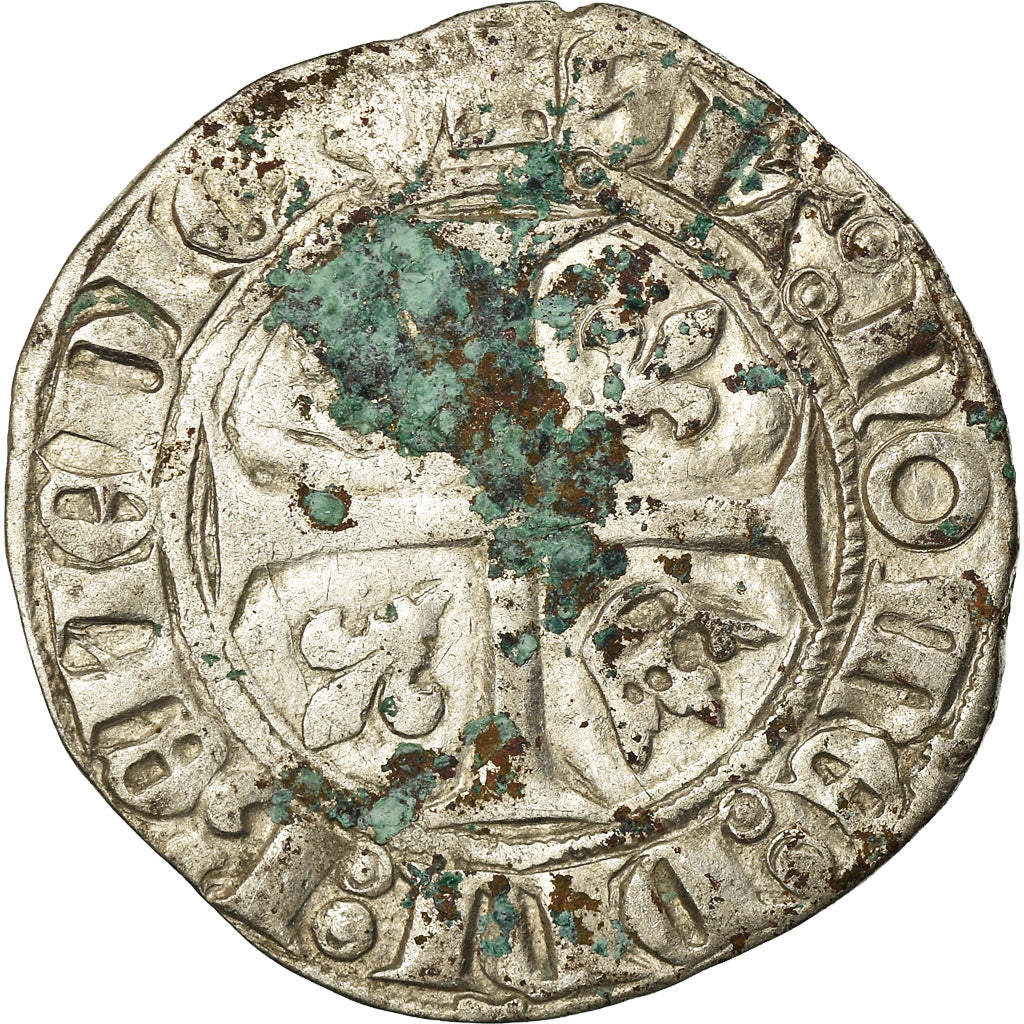 Coin, France, Charles VI, Blanc, Cremieu, VF(20-25), Billon, Duplessy:377A