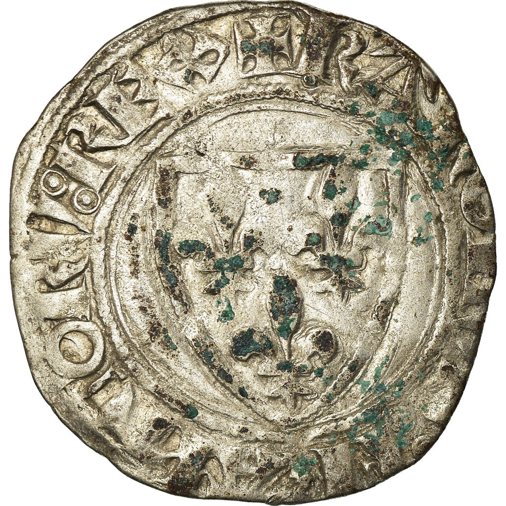 Coin, France, Charles VI, Blanc, Cremieu, VF(20-25), Billon, Duplessy:377A