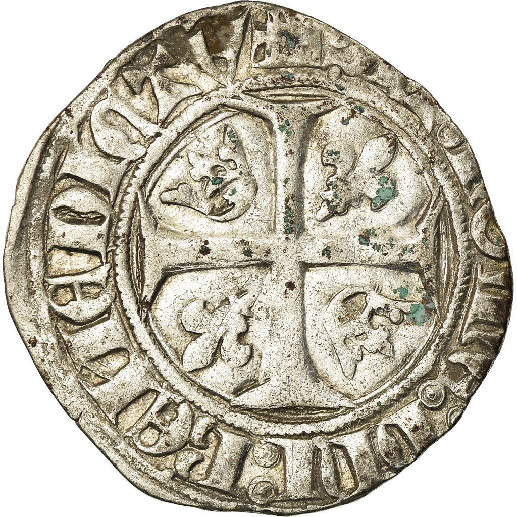 Coin, France, Charles VI, Blanc, Cremieu, VF(20-25), Billon, Duplessy:377A