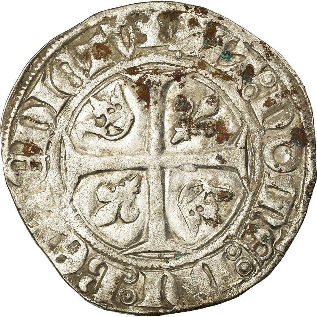 Coin, France, Charles VI, Blanc, Cremieu, VF(30-35), Billon, Duplessy:377A