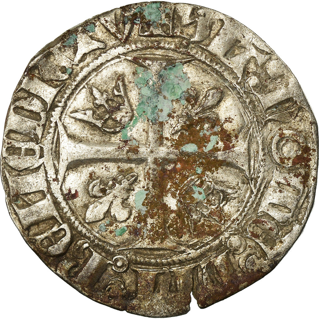 Coin, France, Charles VI, Blanc, Cremieu, VF(30-35), Billon, Duplessy:377A